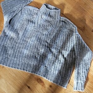 Aerie Cropped Soft Brown Knit Sweater
